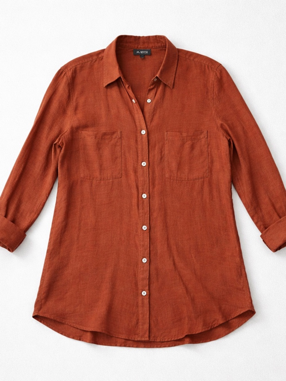 A. Byer Rust Textured Top